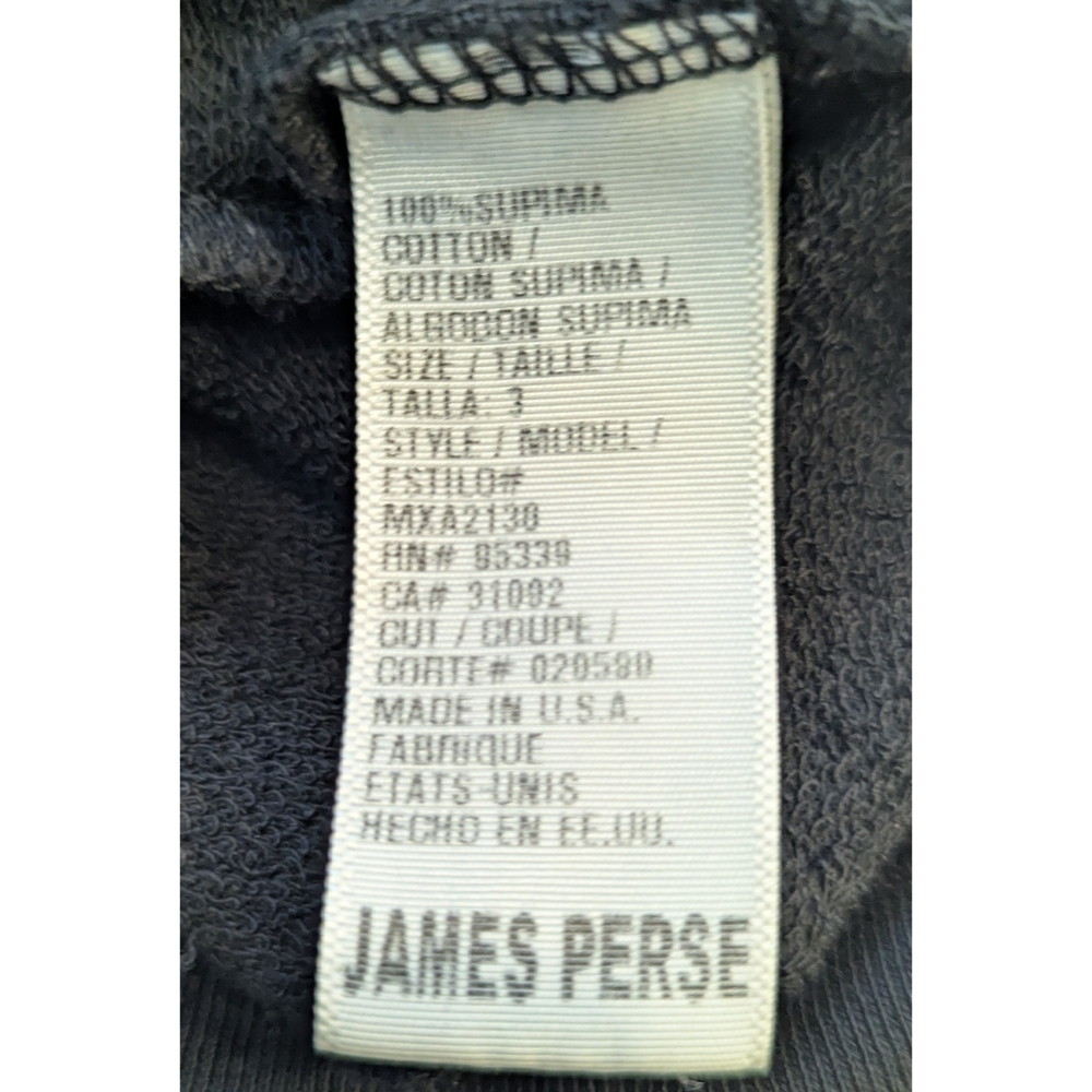 James Perse Vintage French Zip Up Hoodie In Black Size Large - Picture 5 of 7